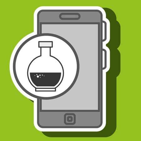 smartphone blue lab tube isolated icon design, vector illustration  graphicのイラスト素材