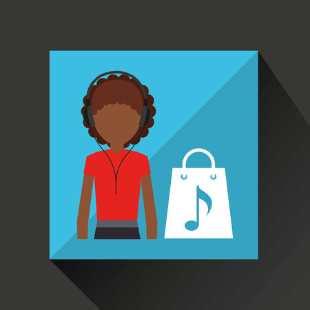 playing music on phone icon, vector illustrationのイラスト素材