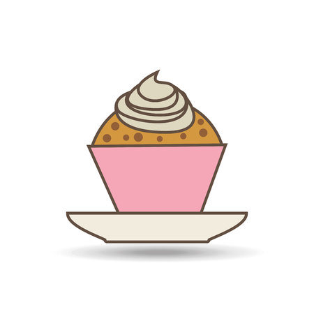 sweet pancake on plate icon , vector illustrationのイラスト素材