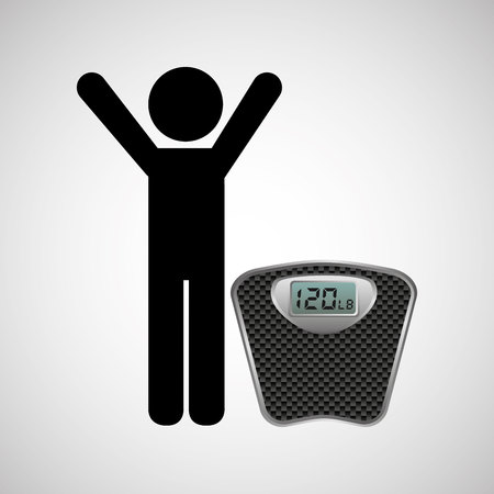 person Weighting, healthy life style, vector illustrationのイラスト素材