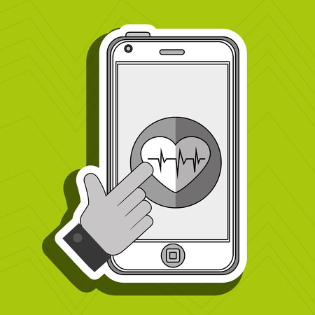 smartphone service medical icon isolated, vector illustrationのイラスト素材