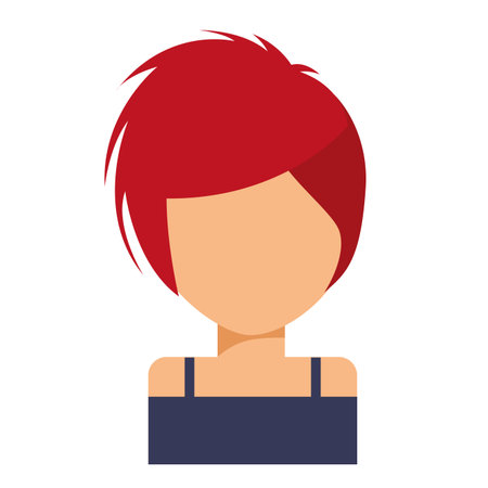 faceless girl icon person isolate vector illustrationのイラスト素材
