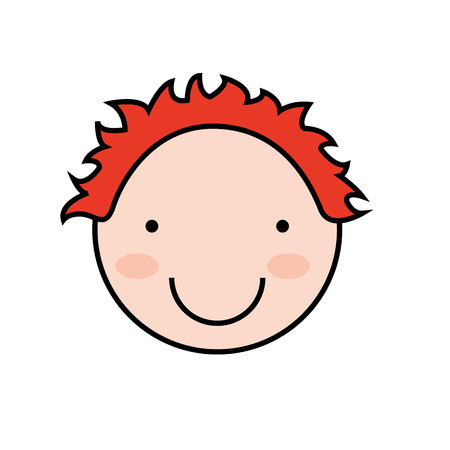 cartoon boy icon smiling fun, vector illustrationのイラスト素材