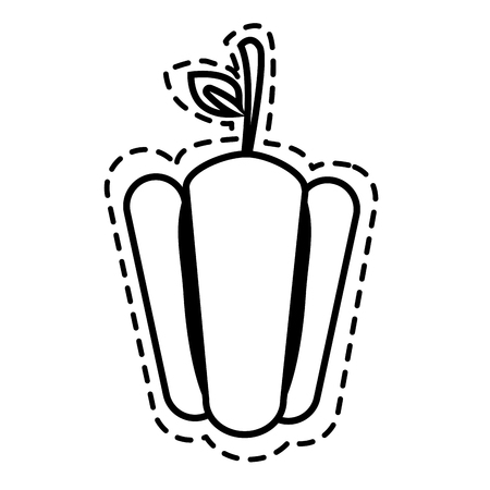 Delicious and fresh pepper vegetable, isolated flat icon design vector illustration.のイラスト素材