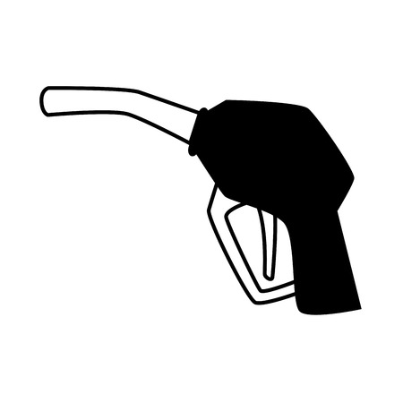 fuel dispenser machine black and white colors isolated flat iconのイラスト素材