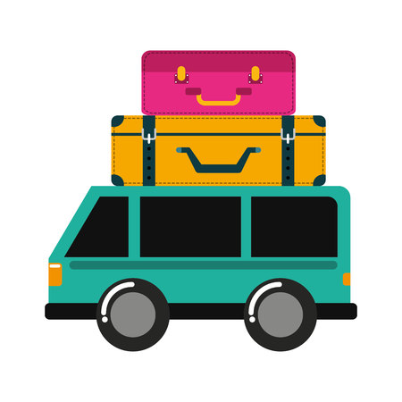 car bus van suitcase icon graphic isolated vectorのイラスト素材