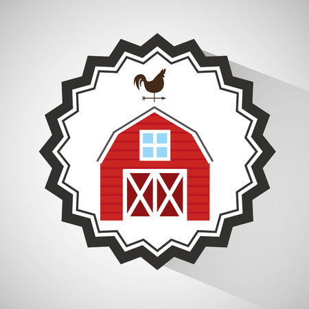 farm countryside house home farmhouse isolated, vector illustrationのイラスト素材