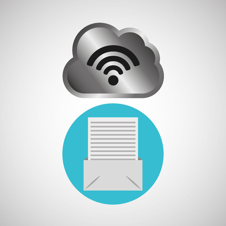 Wifi technology app isolated, vector illustrationのイラスト素材