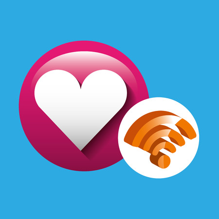 Wifi technology app isolated, vector illustrationのイラスト素材