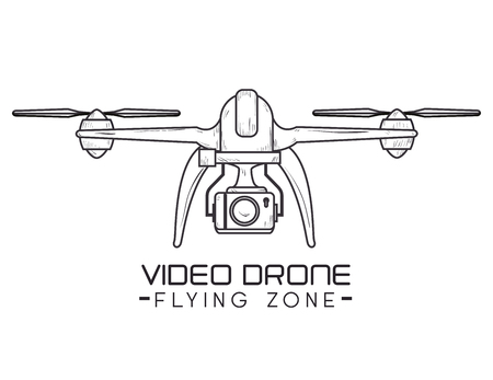 video drone technology isolated icon design, vector illustration  graphicのイラスト素材