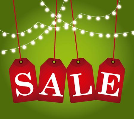 Merry Christmas concept represented by sale label icon. Colorfull and flat illustration.のイラスト素材