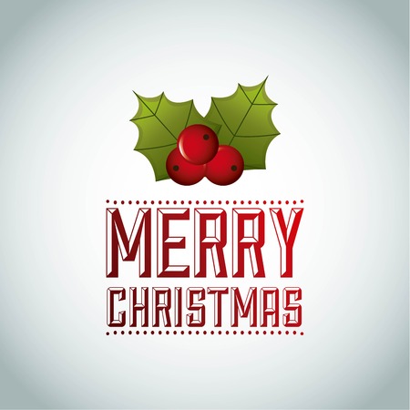 Merry Christmas concept represented by fruit and leaves icon. Colorfull and flat illustration.のイラスト素材