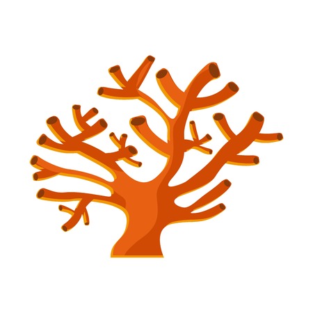 Sea life concept represented by coral icon. Colorfull and flat illustration.のイラスト素材