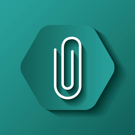 Media concept represented by white pin icon. Colorfull and flat illustration. Hexagon shapeのイラスト素材