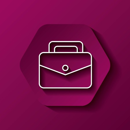 Bag concept represented by white suitcase icon. Colorfull and flat illustration. Hexagon shapeのイラスト素材