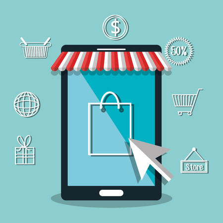 electronic commerce  isolated icon design, vector illustration  graphicのイラスト素材