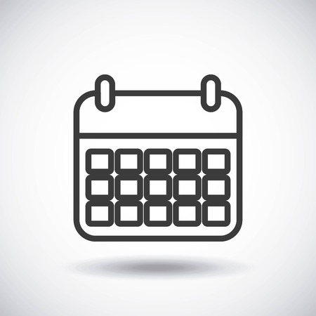 Silhouette icon concept represented by black calendar. Isolated and shiny illustration.のイラスト素材