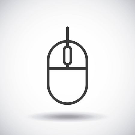 Silhouette icon concept represented by black mouse. Isolated and shiny illustration.のイラスト素材