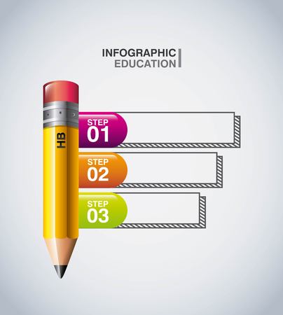 Infographic education concept represented by pencil icon. Colorfull and flat illustration.のイラスト素材