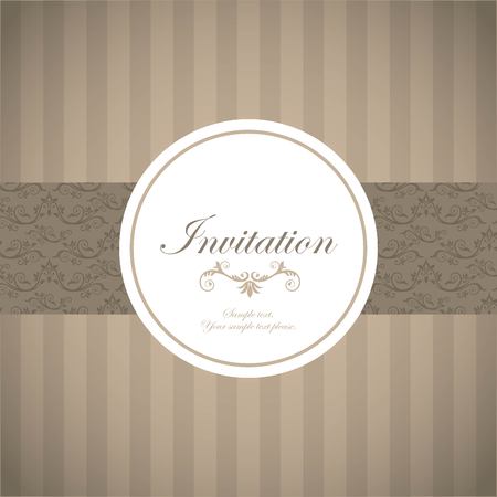 Invitation and save the date concept represented by decoration card icon over striped background. Seal stamp illustration.のイラスト素材