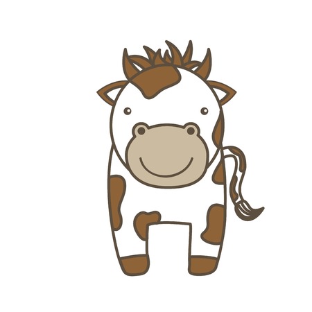 Animal farm concept represented by cow cartoon icon. Colorfull and flat illustration.のイラスト素材