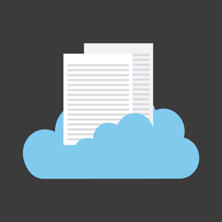 Cloud computing concept represented by cloud and document icon. Colorfull and flat illustration.のイラスト素材