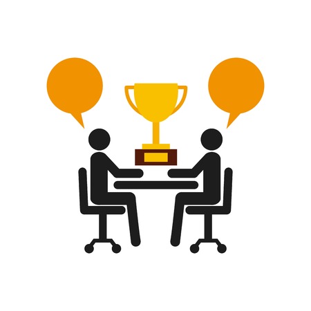 Businesspeople concept represented by pictogram bubble trophy icon. Isolated and flat illustration.のイラスト素材
