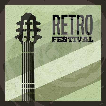 Retro and Music concept represented by guitar icon. Colorfull and vintage illustration.のイラスト素材