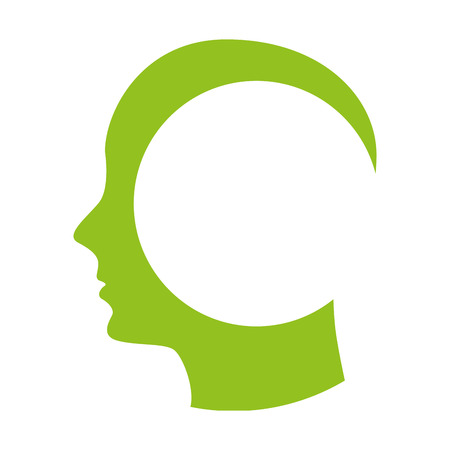 human figure silhouette green icon vector isolated graphicのイラスト素材