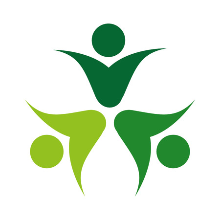 human figure silhouette green icon vector isolated graphicのイラスト素材