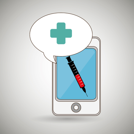 smartphone cross service medical vector illustrationのイラスト素材