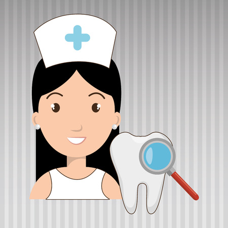 nurse tooth search medical vector illustration eps 10のイラスト素材