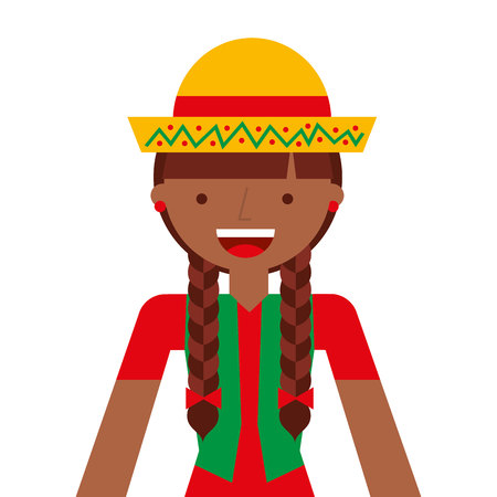 woman mexican culture icon vector isolated designのイラスト素材