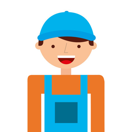 builder man worker icon vector isolated designのイラスト素材