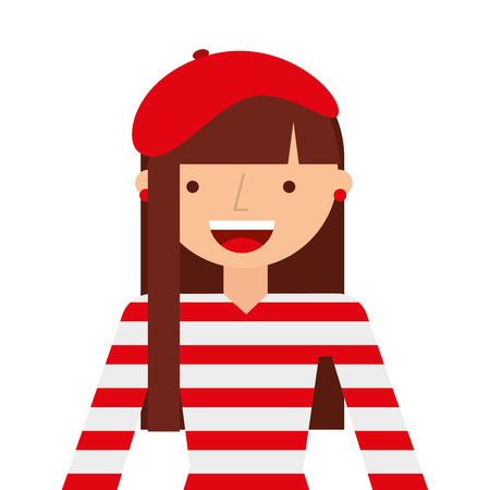 french woman culture icon vector isolated designのイラスト素材