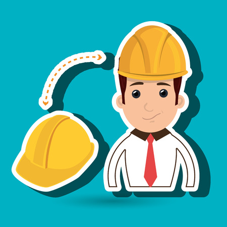 man construction tool work vector illustration graphicのイラスト素材
