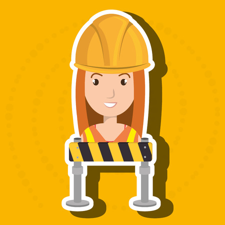 woman construction tool work vector illustration graphicのイラスト素材