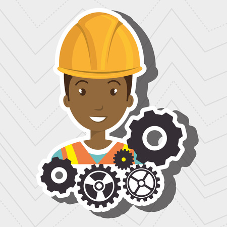 man construction gear work vector illustration graphicのイラスト素材