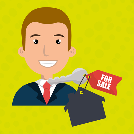 man house key rent vector illustration graphicのイラスト素材