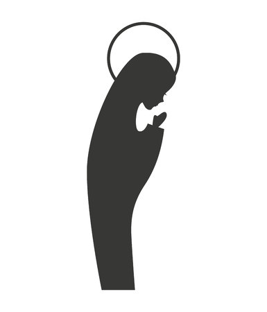 silhouette of the Christmas manger figure vector illustration designのイラスト素材