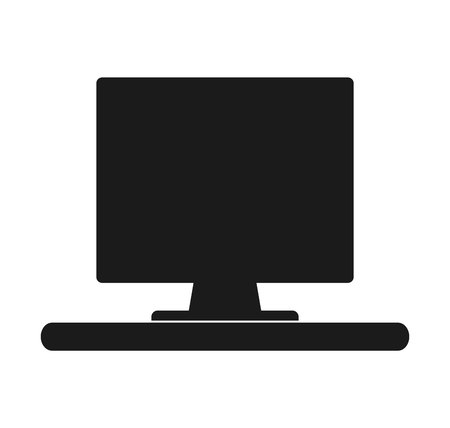 computer desktop silhouette workplace icon vector illustration designのイラスト素材