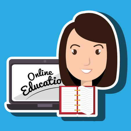 student laptop book board vector illustrationのイラスト素材