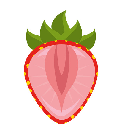 strawberry fresh fruit icon graphic isolated vectorのイラスト素材