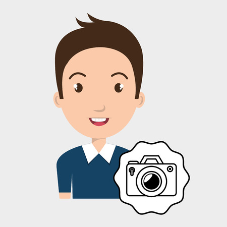 student graduation camera photos vector illustrationのイラスト素材