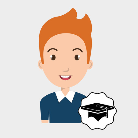 student young graduation cap vector illustrationのイラスト素材