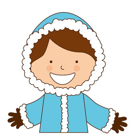 alaska boy character icon vector illustration designのイラスト素材