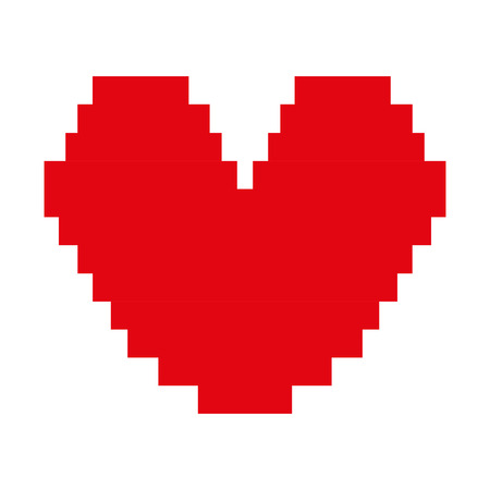 heart red pixel love icon vector illustration designのイラスト素材