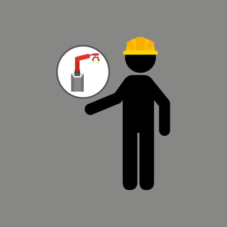 engineering with technolgy machine, industry icon, vector illustrationのイラスト素材