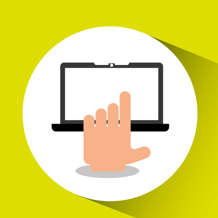 hand with tablet device icon, vector illustrationのイラスト素材