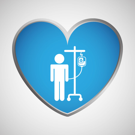 medical care icon in heart shape , vector illustrationのイラスト素材